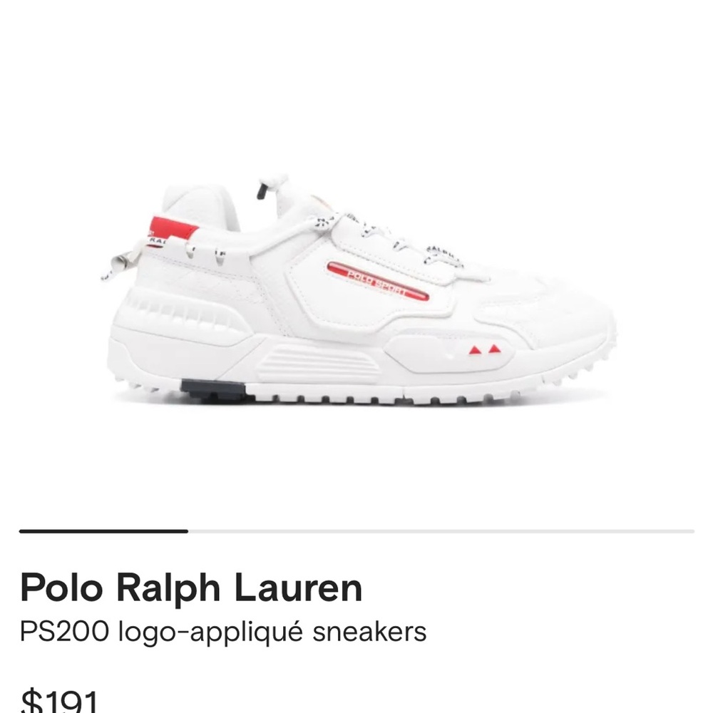 Polo Ralph Lauren White and Red Sneakers